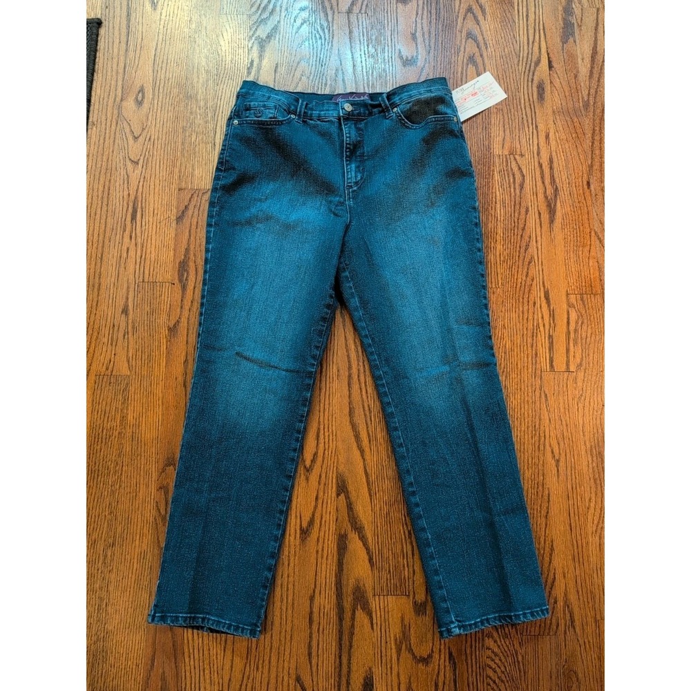 Gloria Vanderbilt Amanda Tapered Stretch‎ Jeans 14 PETITE SHORT Medium Wash